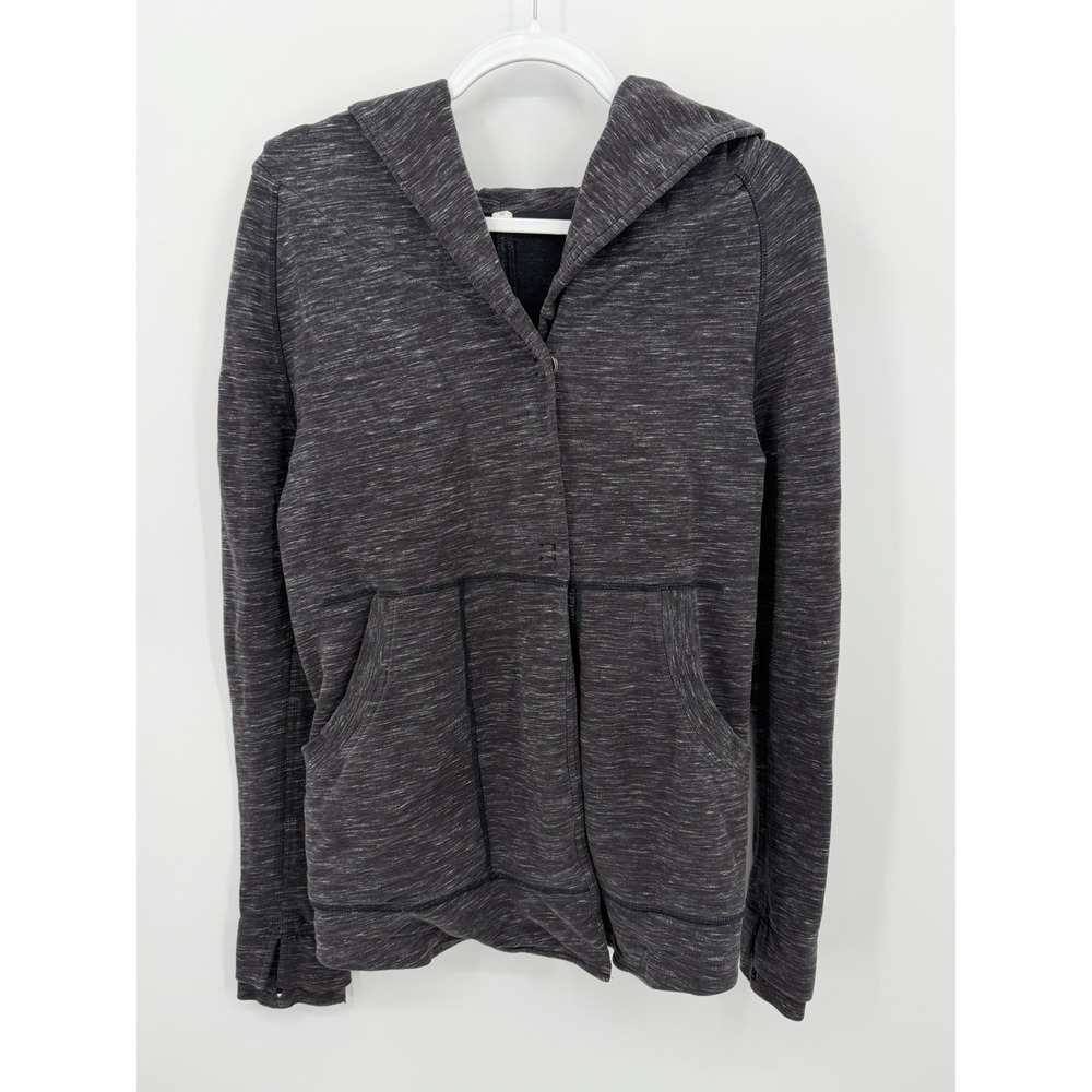 Lululemon Centre Wrap Size 2 Oversized Sweater Cardigan Heather Speckled Gray